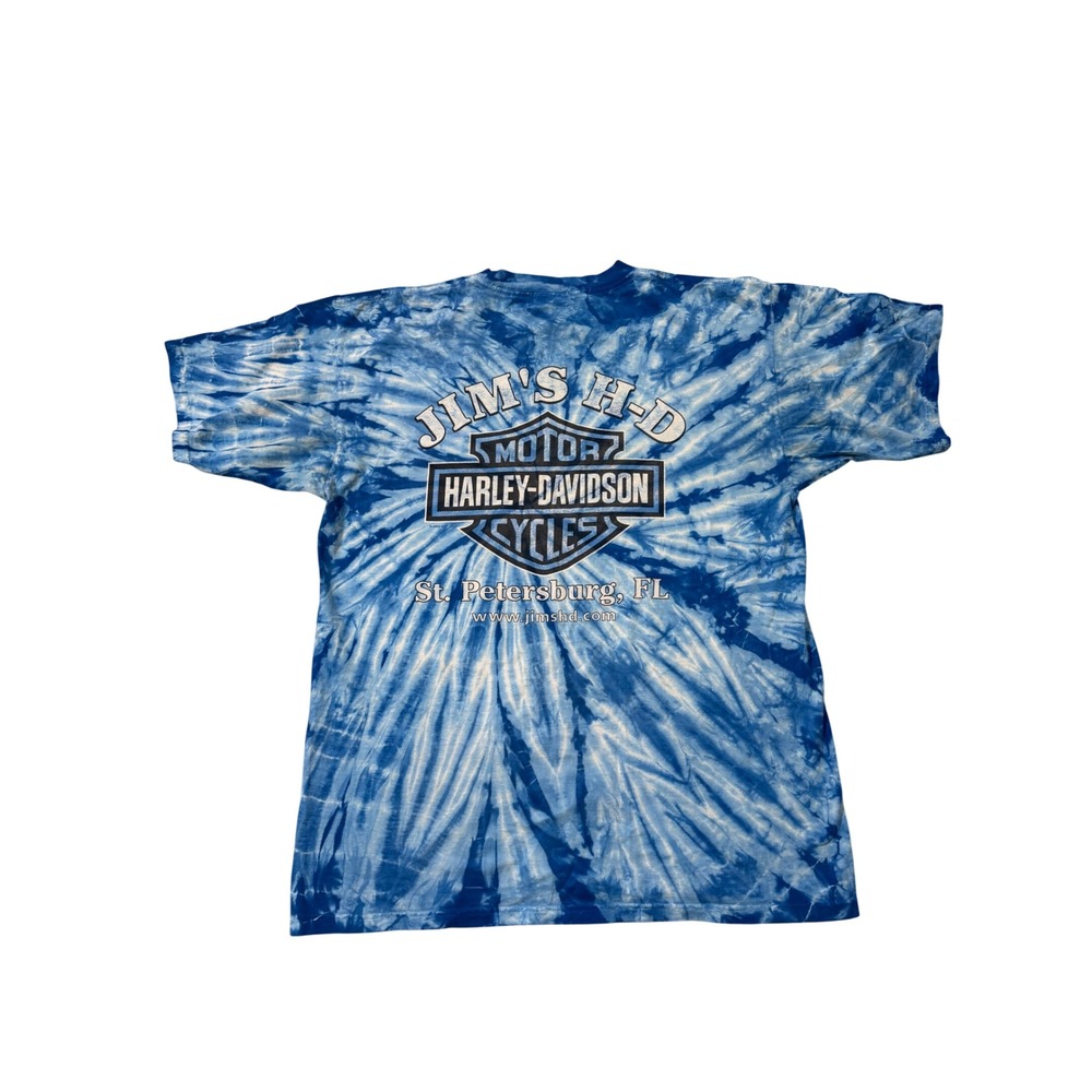 Vintage 2002 Harley-Davidson Blue Tie Dye Tee – Size M